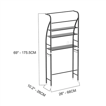 Nero H69'' Con Portasciugamani Porta Lavatrice