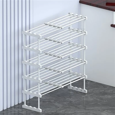 Rack bianco multifunzionale a cinque strati